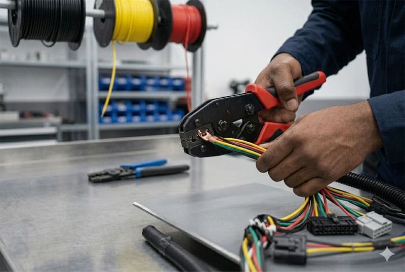 Crimpagem de precisão em terminais EdCabos