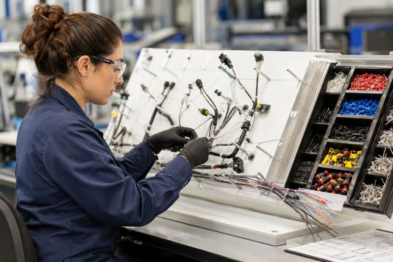 montagem padronizada de chicotes elétricos